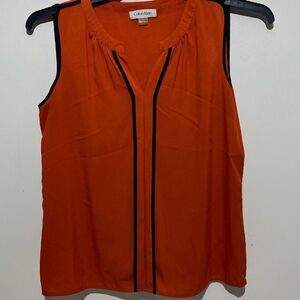 Calvin Klein Women's Split V-neck Sleeveless Blouse Size Small